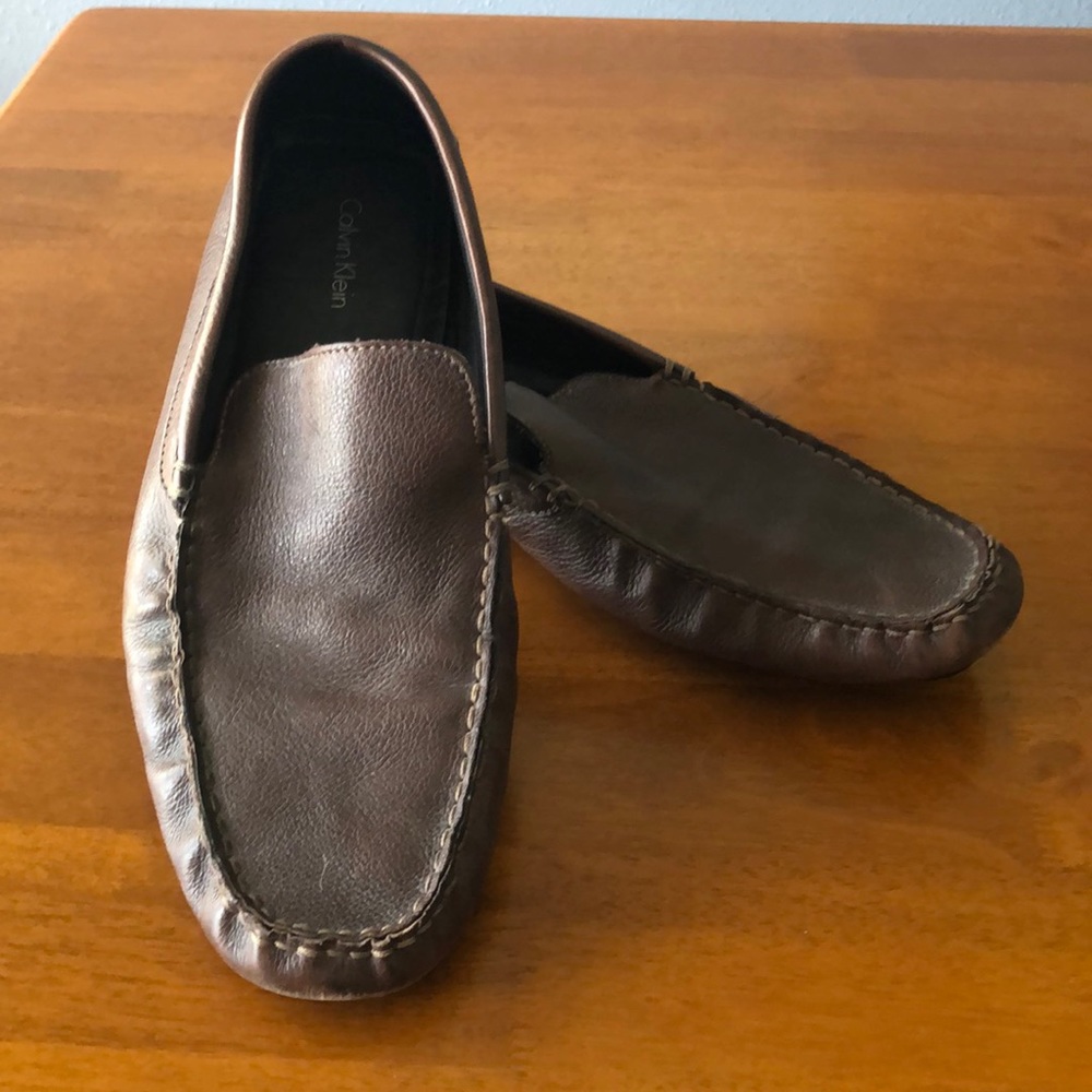 Calvin Klein leather slip on driving shoes